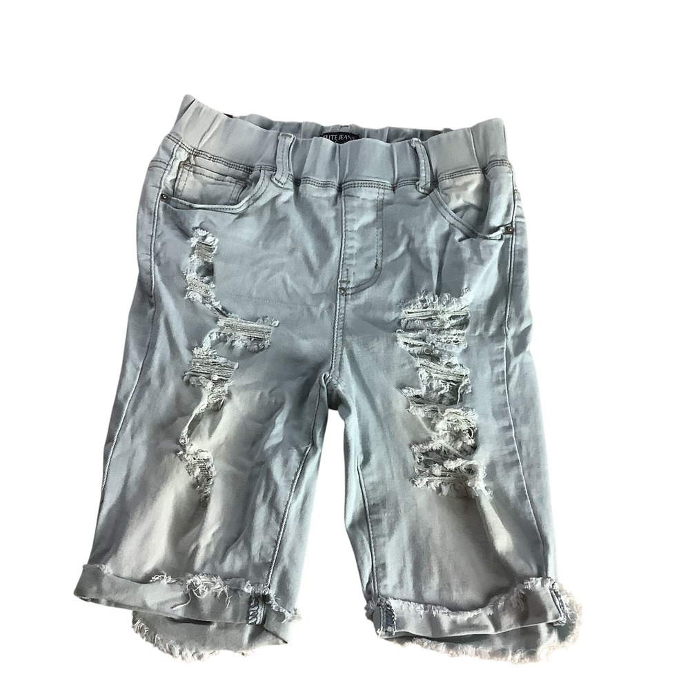 Elite Jeans Bermuda Shorts Girls Size 5 Blue Distressed Denim Streetwear Summer